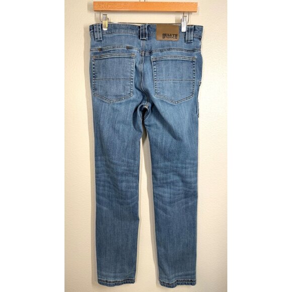 Duluth Trading Co. Ballroom Double Flex Jeans 30x34 Med Wash Denim Mens Stretch - Picture 6 of 14